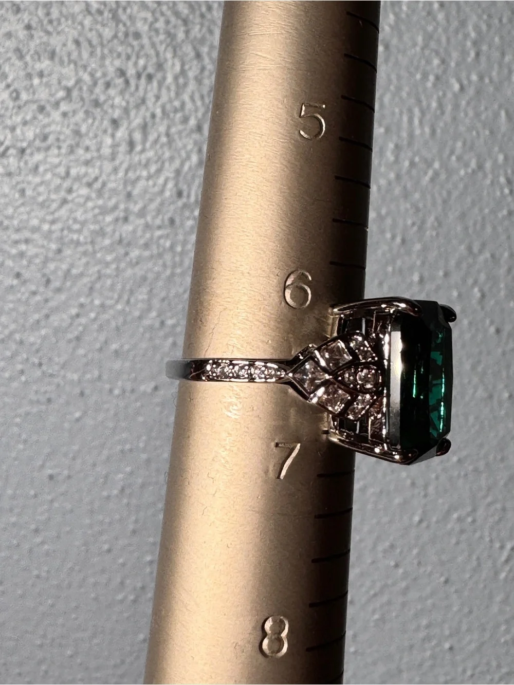 Emerald Green Statement Ring - Size 6.5